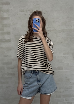 Mejse stripe tee Offwhite/Black Boii Studios 